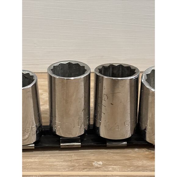 Craftsman Sockets Set Of 10 / SAE / 1/2” Drive With Organizer Made In USA - Picture 5 of 14